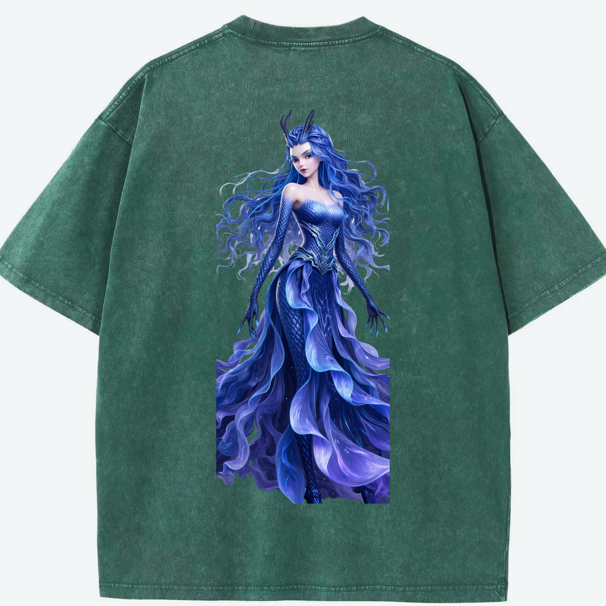 （画像用） Ne Zha 2 ナタ 魔童の大暴れ 綿100% ヴィンテージ風 半袖Tシャツ（背面プリント）